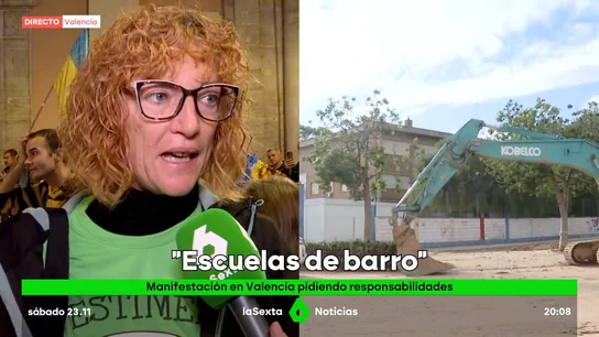 Una madre protesta por el caos en la gestión de los centros educativos en Valencia tras la DANA Una madre protesta por el caos en la gestión de los centros educativos en Valencia tras la DANA