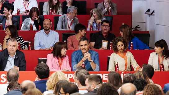 El presidente del Gobierno, Pedro Sánchez, durante el Comité Federal del PSOE El PSOE trata de transmitir tranquilidad tras las declaraciones de Aldama a una semana del Congreso Federal