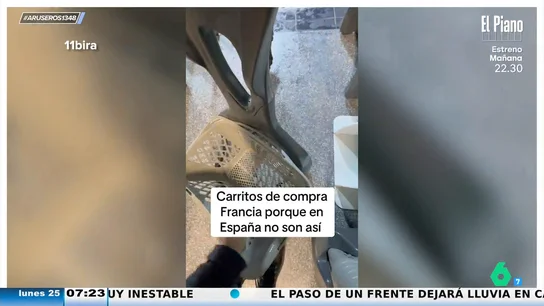 Una tiktoker española muestra cómo son los carros de la compra en Francia: "Espérate que hace falta un máster" Una tiktoker española muestra cómo son los carros de la compra en Francia: "Espérate que hace falta un máster"