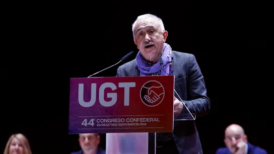 Álvarez dice que la jornada laboral de 37,5 horas es una estación de paso hacia las 32 Pepe Álvarez, secretario general de UGT, durante su intervención en el 44º Congreso Federal