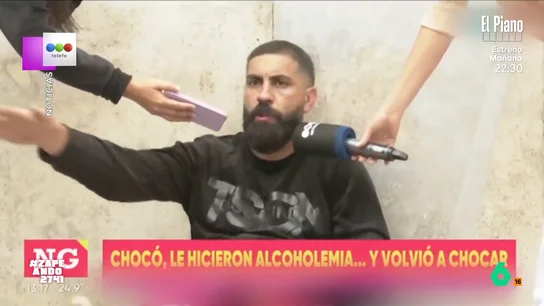 Un conductor da positivo en un control de alcoholemia y termina estampando su coche contra la grúa El conductor, a pesar de que mostraba signos de embriaguez, no dudo en afirmar frente a las cámaras de televisión que no había bebido. Además, a pesar de su estado, un policía el permitió mover su vehículo.