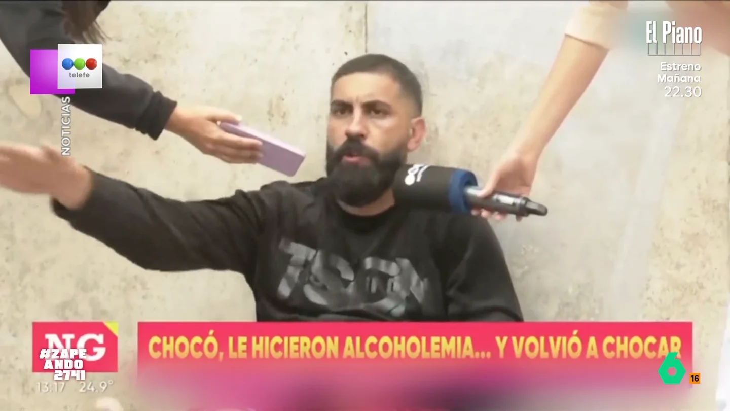 Un conductor da positivo en un control de alcoholemia y termina estampando su coche contra la grúa El conductor, a pesar de que mostraba signos de embriaguez, no dudo en afirmar frente a las cámaras de televisión que no había bebido. Además, a pesar de su estado, un policía el permitió mover su vehículo.