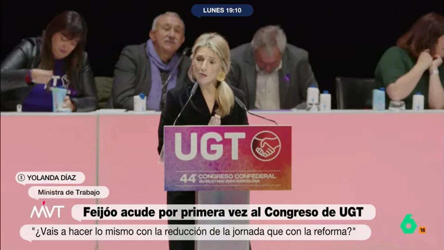 Yolanda Díaz a Feijóo: "¿Vais a hacer lo mismo con la reducción de jornada que con la reforma laboral?" Yolanda Díaz a Feijóo: "¿Vais a hacer lo mismo con la reducción de jornada que con la reforma laboral?"