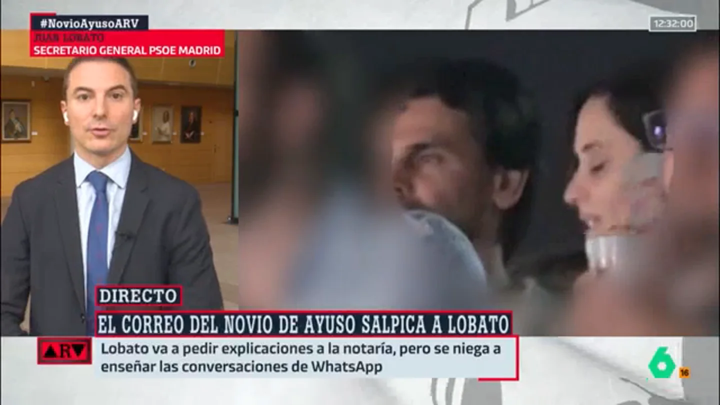 Juan Lobato, secretario general del PSOE en Madrid, en una entrevista en ARV Juan Lobato, secretario general del PSOE en Madrid, en una entrevista en ARV