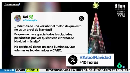 La viral queja de una joven sobre los árboles de Navidad de muchas ciudades: "Es un cono iluminado, feo de narices" La viral queja de una joven sobre los árboles de Navidad de muchas ciudades: "Es un cono iluminado, feo de narices"