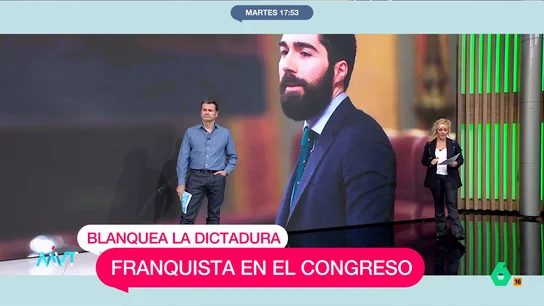 Iñaki López responde al diputado de Vox que habla del franquismo como "etapa de reconciliación" "Claro, y al que no quería reconciliarse lo mandaban contra la tapia", comenta Iñaki López en este vídeo donde reacciona a las palabras de Manuel Mariscal, diputado de Vox, que afirma que el franquismo fue una etapa de "progreso y reconciliación".