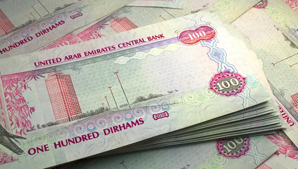 Dirhams, billetes de los Emiratos Árabes Unidos Dirhams, billetes de los Emiratos Árabes Unidos