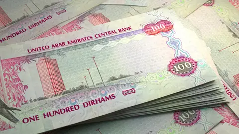 Dirhams, billetes de los Emiratos Árabes Unidos Dirhams, billetes de los Emiratos Árabes Unidos