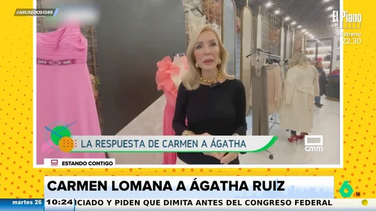 Carmen Lomana, tras las críticas de Ágatha Ruiz de la Prada: "Creo que no está bien, si no no diría esas barbaridades" Carmen Lomana, tras las críticas de Ágatha Ruiz de la Prada: "Creo que no está bien, si no no diría esas barbaridades"