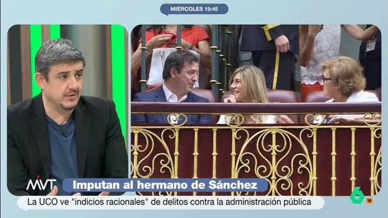 Alfonso Pérez Medina, sobre el caso del hermano de Sánchez: "Se repite el mismo patrón que en el de Begoña Gómez" Alfonso Pérez Medina analiza las similitudes entre el caso del hermano de Pedro Sánchez y el de Begoña Gómez: "Hay una denuncia de Manos Limpias con información falsa. La UCO dice que nunca tuvo 1,4 millones en acciones de BBVA".