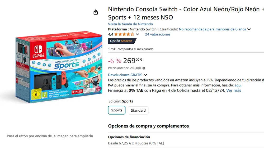 Nintendo Switch rebajada en Amazon Nintendo Switch rebajada en Amazon