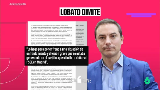 Fragmento de la carta de dimisión de Juan Lobato Fragmento de la carta de dimisión de Juan Lobato