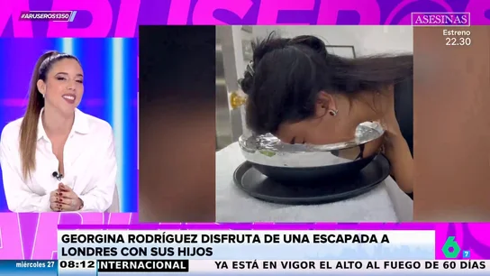 Así mete Georgina Rodríguez su cara en hielo en su viaje a Londres con sus hijos Así mete Georgina Rodríguez su cara en hielo en su viaje a Londres con sus hijos