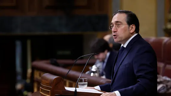 Albares acusa a Putin de la "violación flagrante" del derecho internacional tras su ataque contra el sistema eléctrico ucraniano El ministro de Asuntos Exteriores, José Manuel Albares, durante su comparecencia en el Congreso