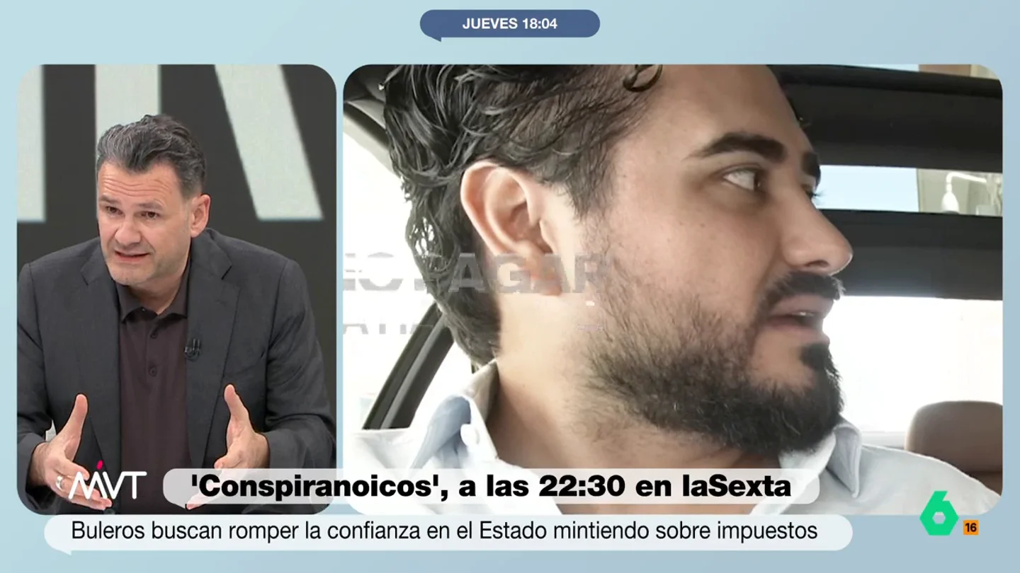 Iñaki López, sobre los negacionistas de los impuestos en las redes: "Caterva de cuñados iletrados encabezados por Alvise" Más Vale Tarde analiza con Jokin Castellón algunos ejemplos de 'influencers' que animan desde sus redes sociales a no pagar impuestos. "Es gente que lo que busca es el caos", afirma el presentador en este vídeo.
