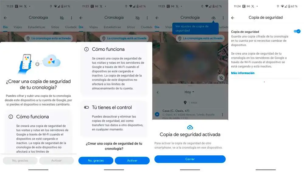 Copia de seguridad de la cronología Copia de seguridad de la cronología