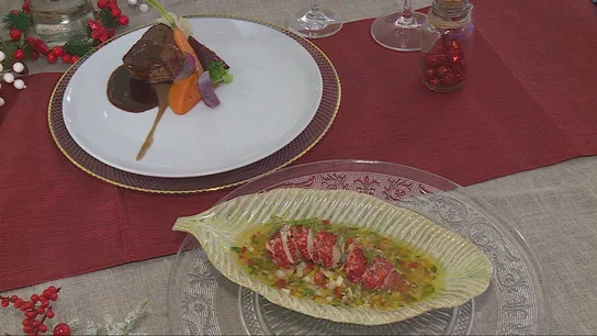 Propuesta de menú de 50 euros con colas de bogavante y solomillo de vaca. Propuesta de menú de 50 euros con colas de bogavante y solomillo de vaca.