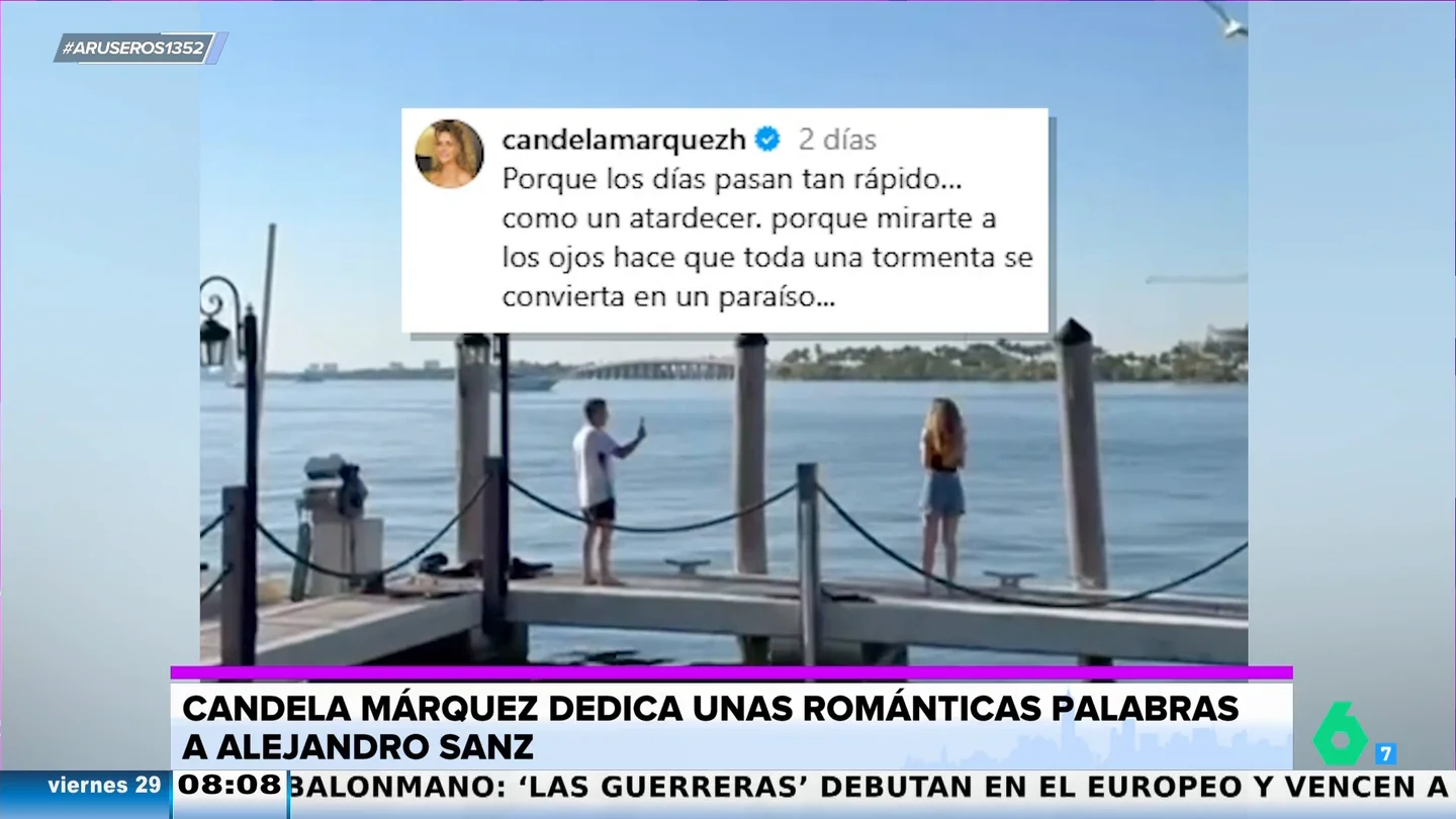 El cariñoso mensaje de Alejandro Sanz a Candela Márquez en redes: "Gracias por atreverte a volar conmigo" El cariñoso mensaje de Alejandro Sanz a Candela Márquez en redes: "Gracias por atreverte a volar conmigo"