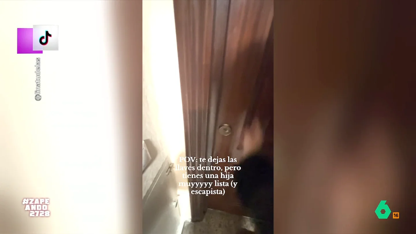 Una perra abre la puerta a sus dueños después de que dejen las llaves dentro: "De algo tenía que servir" Dos personas se enfrentan a ese momento en que te dejas las llaves dentro de casa. En este vídeo, descubren que tienen "una hija muyyyyy lista (y escapista)" y, además, de cuatro patas, que es capaz de abrirles la puerta.