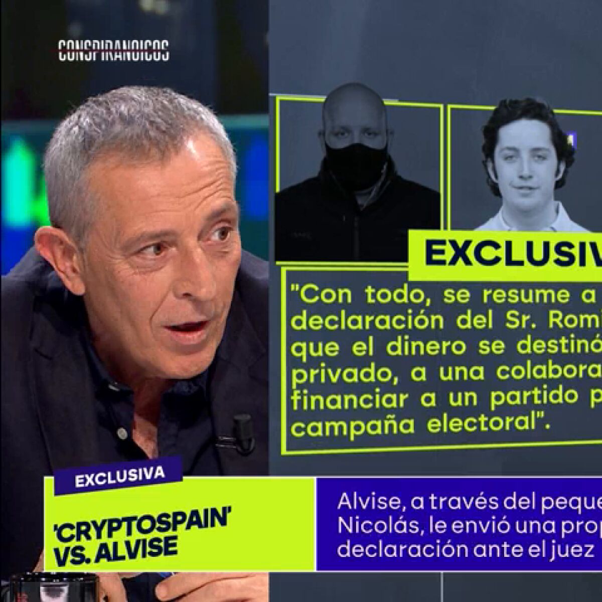 Miguel Ángel Campos advierte sobre la propuesta de declaración de Alvise a  CryptoSpain para librarse de ser imputado: 