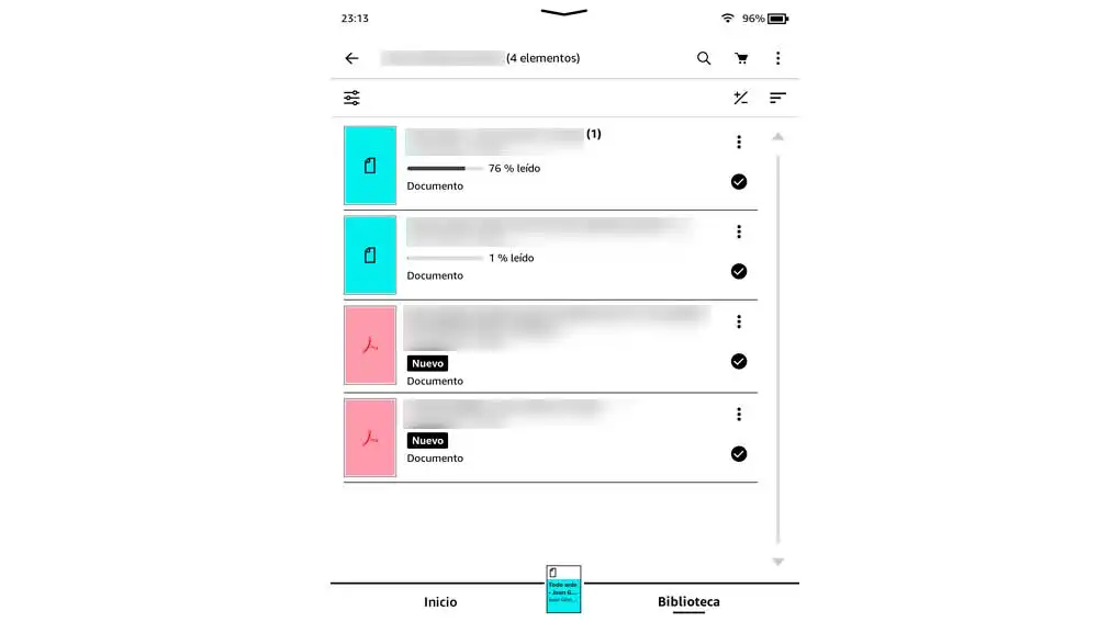 Colores de los archivos en Kindle Colorsoft Colores de los archivos en Kindle Colorsoft