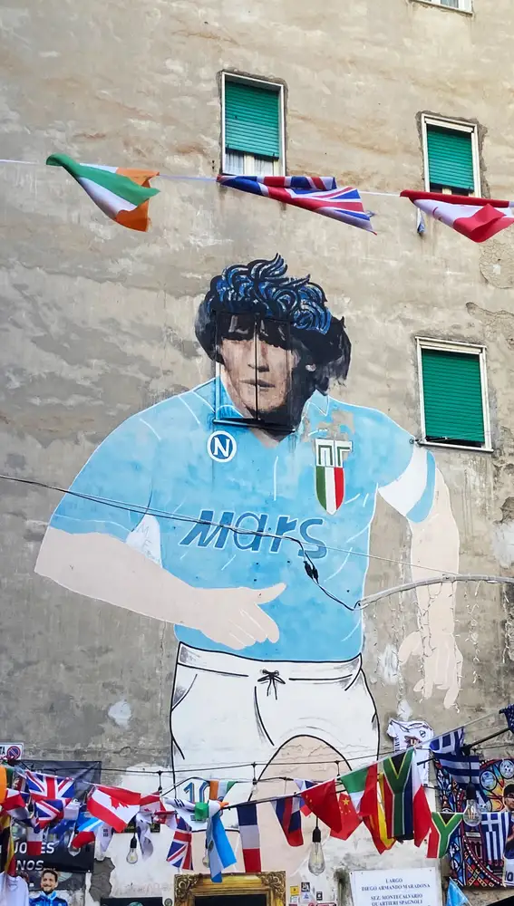 Mural de Maradona en Nápoles Mural de Maradona en Nápoles