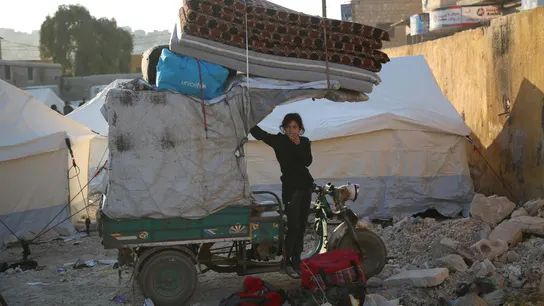 Desplazados sirios en la localidad de Idlib. Desplazados sirios en la localidad de Idlib.