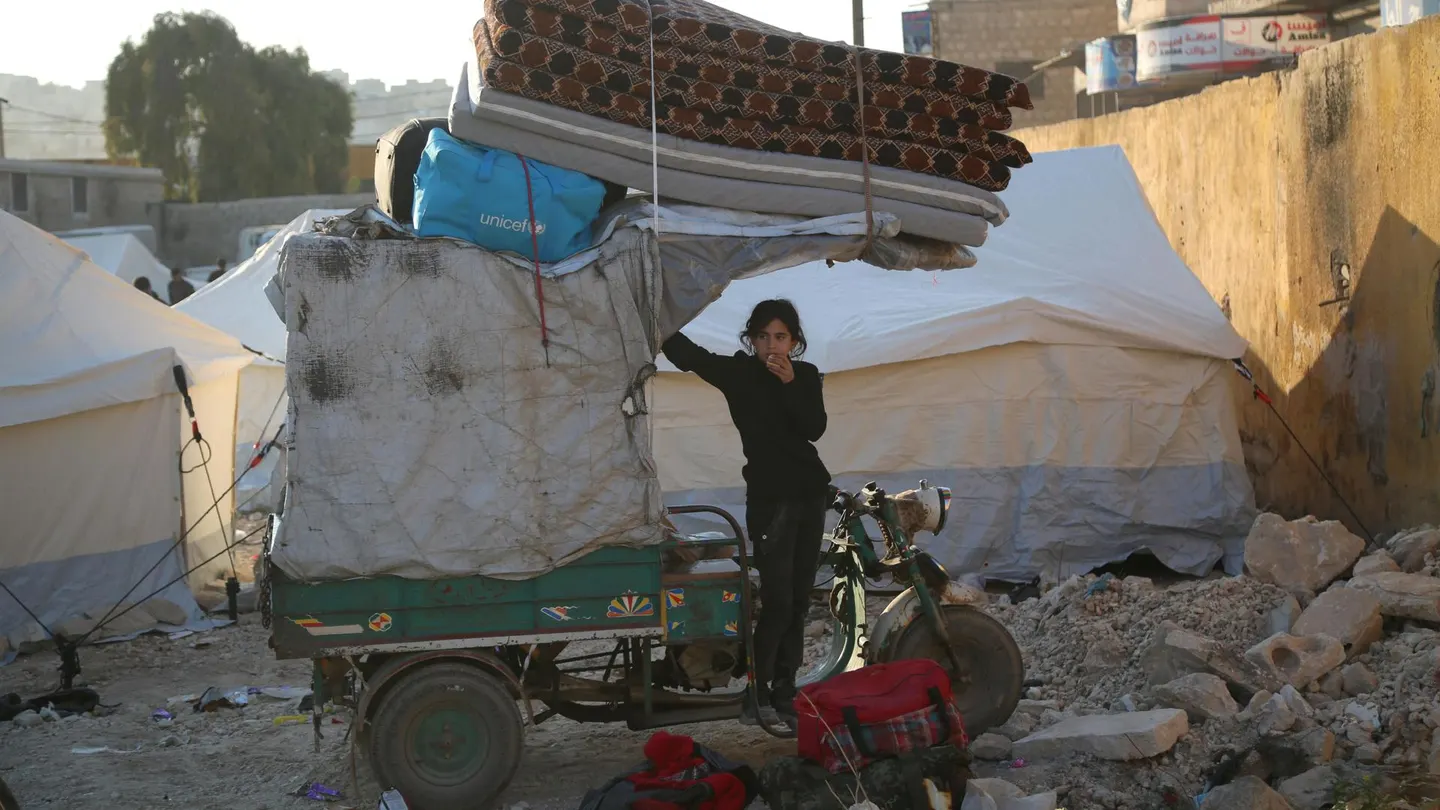 Desplazados sirios en la localidad de Idlib. Desplazados sirios en la localidad de Idlib.