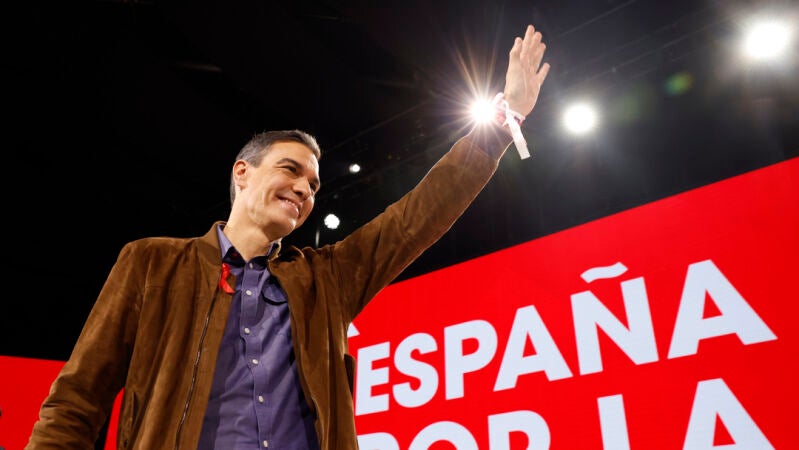 El presidente del Gobierno, Pedro Sánchez durante el 41 Congreso Federal del PSOE reunido en Sevilla este domingo. 