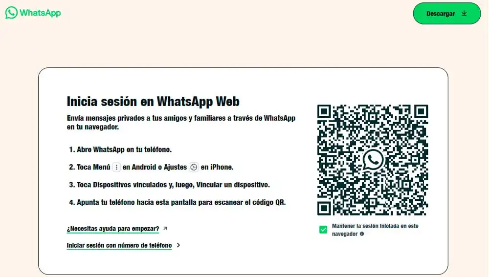 iniciando sesión en whatsapp web iniciando sesión en whatsapp web