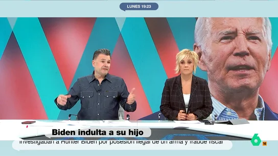 Iñaki López, sobre el indulto de Joe Biden a su hijo: "Dijo que no lo iba a hacer nunca, pero igual no se acuerda" En este vídeo, Iñaki López reacciona al escándalo en Estados Unidos después de que, en una de sus últimas decisiones como presidente, Joe Biden haya indultado a su hijo de los delitos de fraude fiscal y tenencia ilícita de armas.