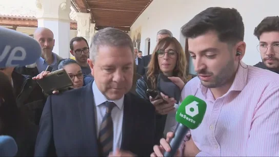 Emiliano García-Page en sus declaraciones este lunes Emiliano García-Page en sus declaraciones este lunes