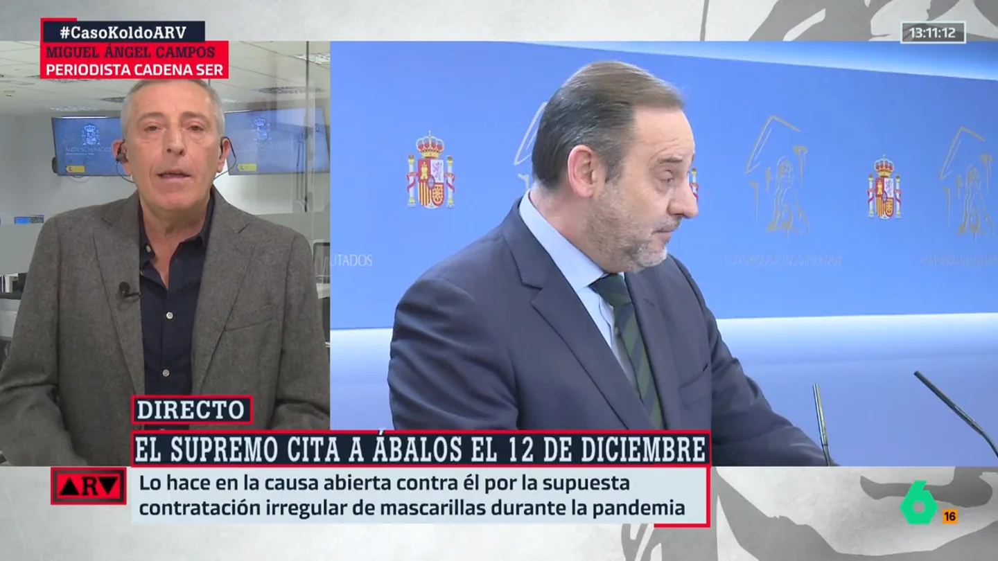 Miguel Ángel Campos, sobre Ábalos Miguel Ángel Campos, sobre Ábalos