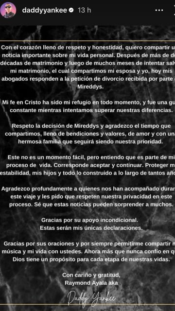 Anuncia su divorcio a través de redes sociales 