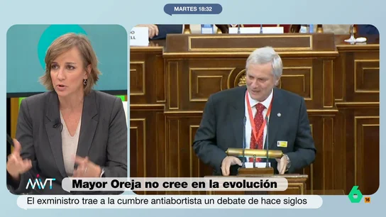 Tania Sánchez, tras las palabras de Mayor Oreja: "El cuerpo de las mujeres es de las mujeres, no de la religión o los poderosos" La colaboradora también se muestra muy crítica con las afirmaciones del político sobre el creacionismo. "No hay que hablar de la creencia en la teoría de la evolución y la creencia en el creacionismo, no están al mismo nivel", argumenta.