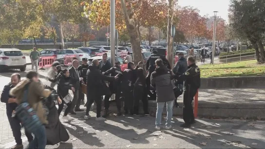 La Policía disuelve una pelea entre clanes enfrentados por el asesinato de uno de sus miembros Imágenes de la pelea a las puertas de la Audiencia Provincial de Madrid