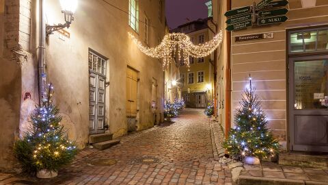 Calles de Tallin en Navidad