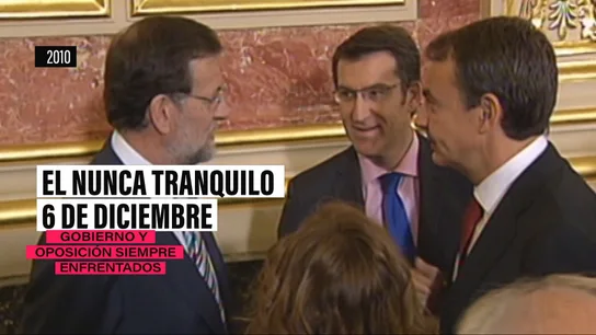 Mariano Rajoy y José Luis Rodríguez Zapatero durante el acto del Día de la Constitución de 2010 Mariano Rajoy y José Luis Rodríguez Zapatero durante el acto del Día de la Constitución de 2010
