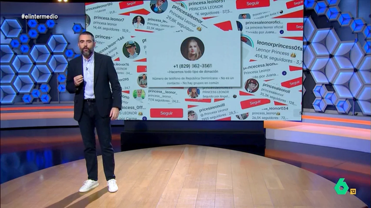 Dani Mateo, sobre el 'timo' de la princesa Leonor: "Es como su abuelo que iba repartiendo millones entre sus amigas" Muchas personas utilizan la imagen de famosos para aprovecharse de la gente. Un ejemplo de ello son los vídeos publicados en TikTok de la princesa Leonor o los mensajes de WhatsApp que enviaba la cantante Taylor Swift.