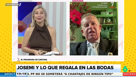 Josemi, a los que piden dinero en sus bodas: "Lo que tienen que decir es, '¿quieres venir?, cuesta tanto" Josemi, a los que piden dinero en sus bodas: "Lo que tienen que decir es, '¿quieres venir?, cuesta tanto"