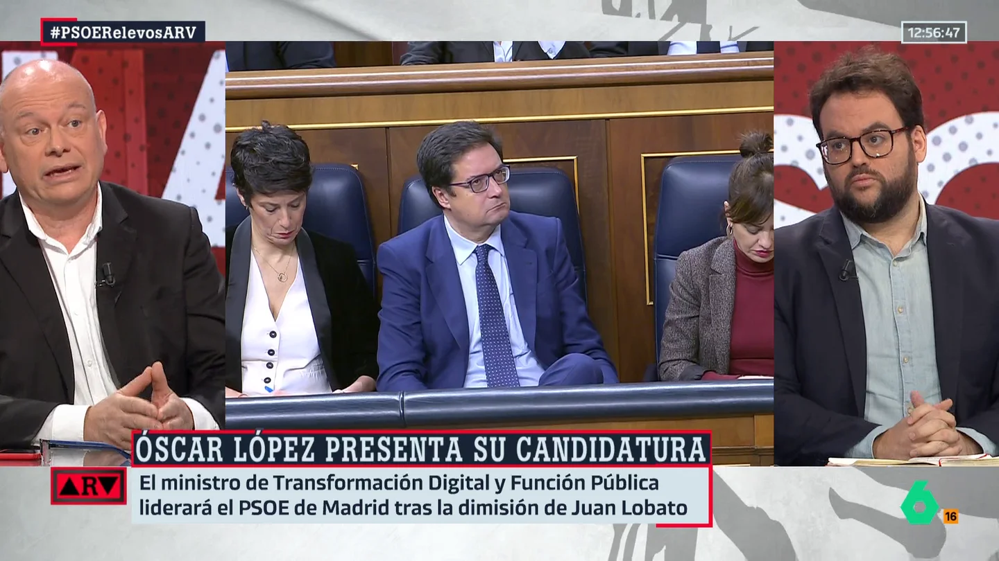 Gabi Sanz: "No tengo claro que Óscar López vaya a ser el 'alter ego' de Ayuso" Gabi Sanz: "No tengo claro que Óscar López vaya a ser el 'alter ego' de Ayuso"