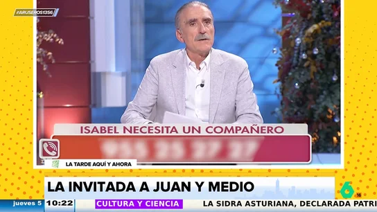 Juan y Medio, sobre su copresentadora, Eva Ruiz: "Está esperando que caiga el cadáver para sentarse aquÍ" Juan y Medio, sobre su copresentadora, Eva Ruiz: "Está esperando que caiga el cadáver para sentarse aquÍ"