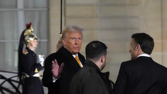 Trump a su llegada al Palacio del Elíseo Trump a su llegada al Palacio del Elíseo