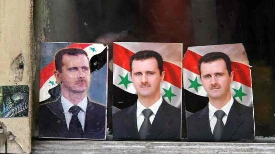 Retratos de Bashar al-&Aacute;sad en Damasco