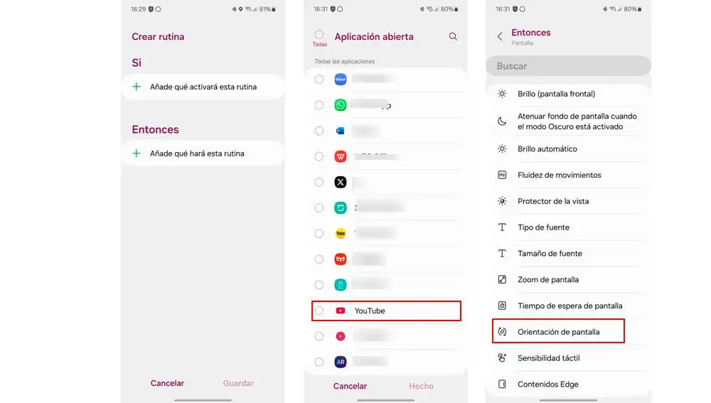 Creando rutina en Samsung Creando rutina en Samsung