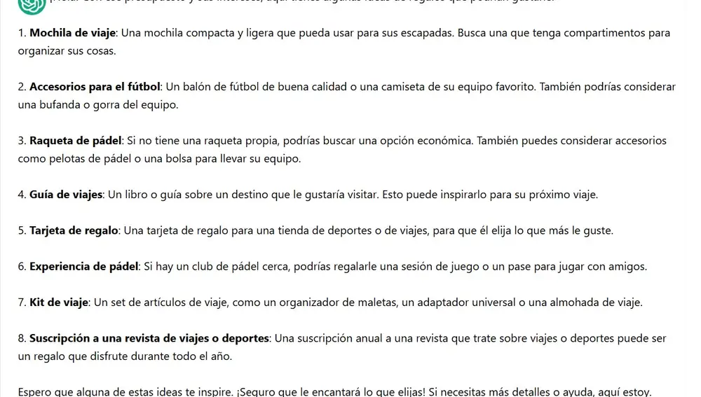 ChatGPT regalo ChatGPT regalo