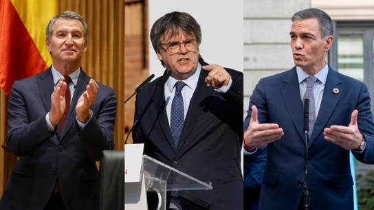 Feijóo, Puigdemont y Sánchez Feijóo, Puigdemont y Sánchez