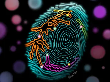 ilustración artística, huella molecular del cáncer ilustración artística, huella molecular del cáncer