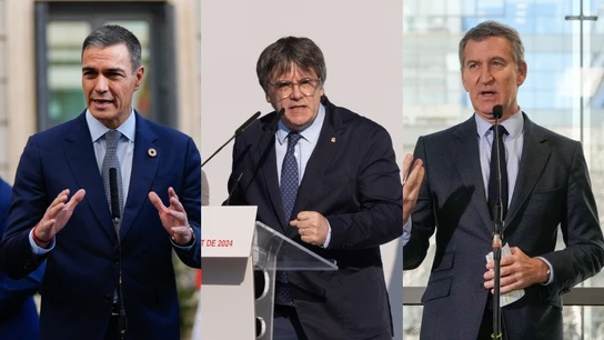 Pedro Sánchez, Carles Puigdemont y Alberto Núñez Feijóo Pedro Sánchez, Carles Puigdemont y Alberto Núñez Feijóo