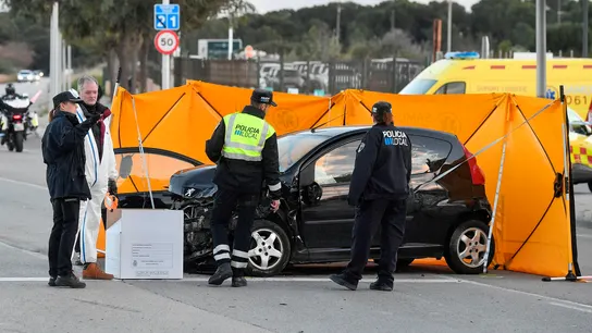 Escena de la colisión tras el crimen machista en Mallorca Escena de la colisión tras el crimen machista en Mallorca